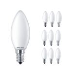 Mehrfachpackung 10x Philips Corepro LED Kerze E14 Matt 4.3W 470lm - 827  | Ersatz für 40W