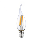 LED E14 Gebogene Spitze Kerze Fadenlampe Klar 4.5W 470lm - 827 | Dimmbar - Ersatz für 40W
