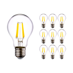 Lot 10x LED E27 Poire Filament Claire 4.5W 470lm - 840 | Remplacement 40W